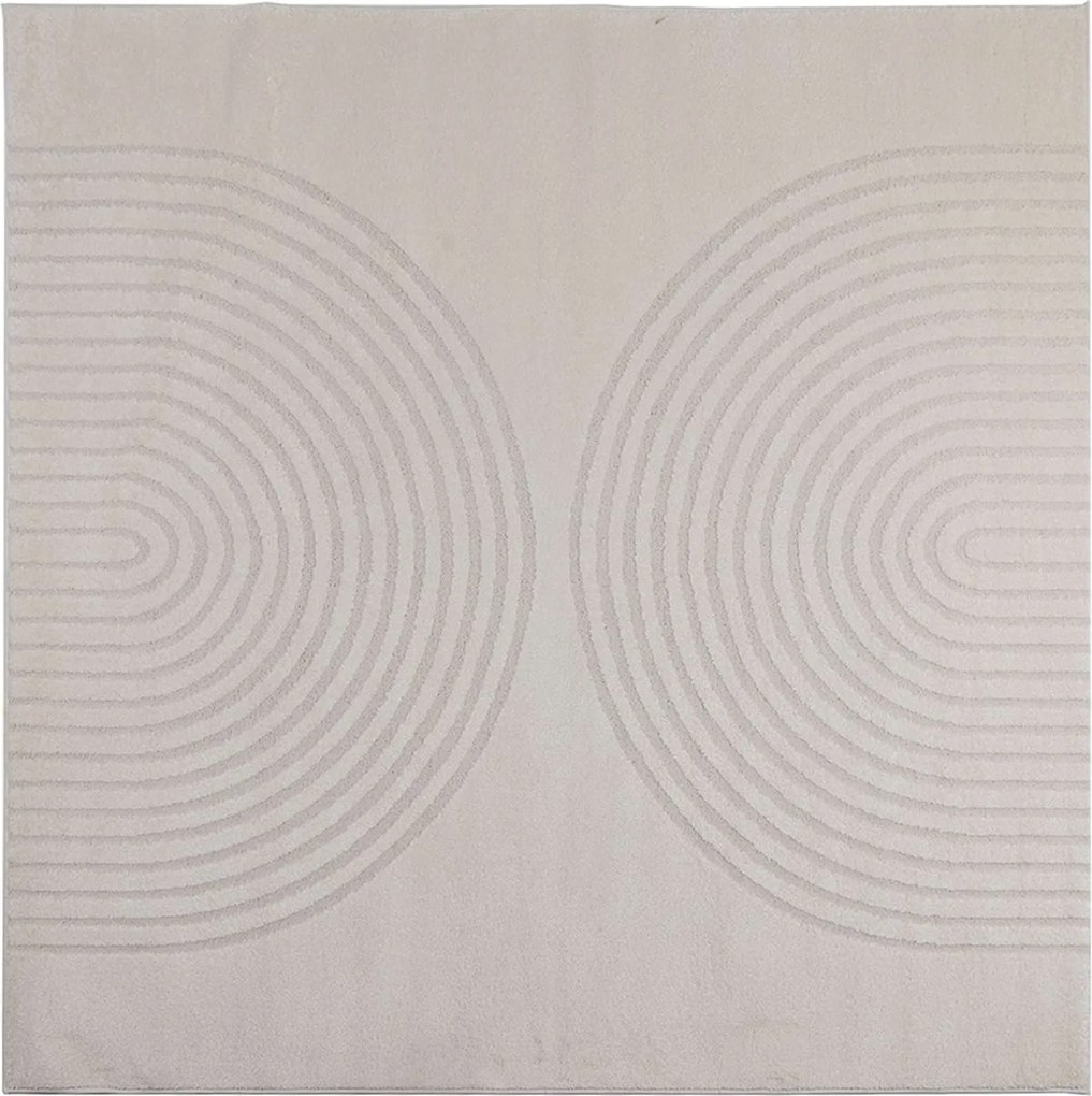 vidaXL Covoare de zonă Pătrat GALATI Crem 200 x 200 cm Poliester