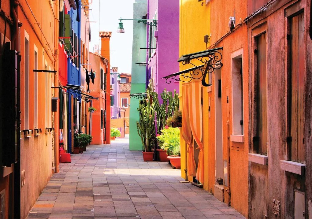 Fototapet - Veneția - strada Burano (254x184 cm)