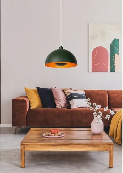 Lustră pe cablu SIEMON 1xE27/40W/230V verde Lucide 45496/01/33