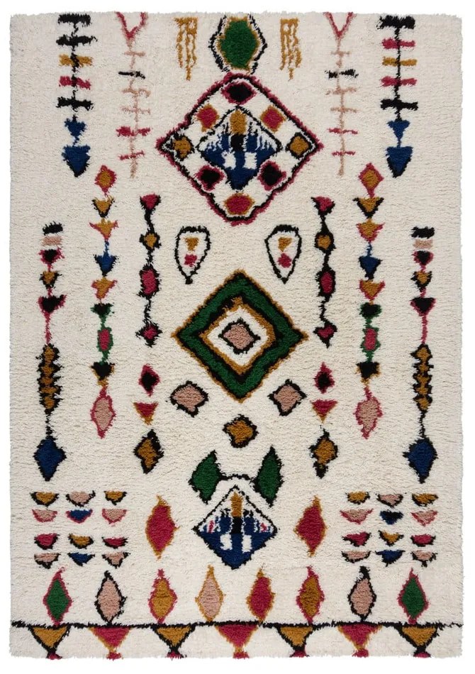 Covor crem țesut manual din lână 120x170 cm Moroccan Fes – Flair Rugs