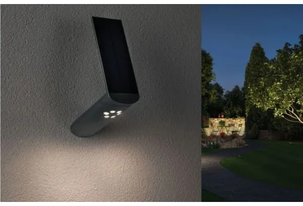 Paulmann 94261 - LED 1,2W IP44 Lampa solară de perete cu senzor ILIAS 3,7V