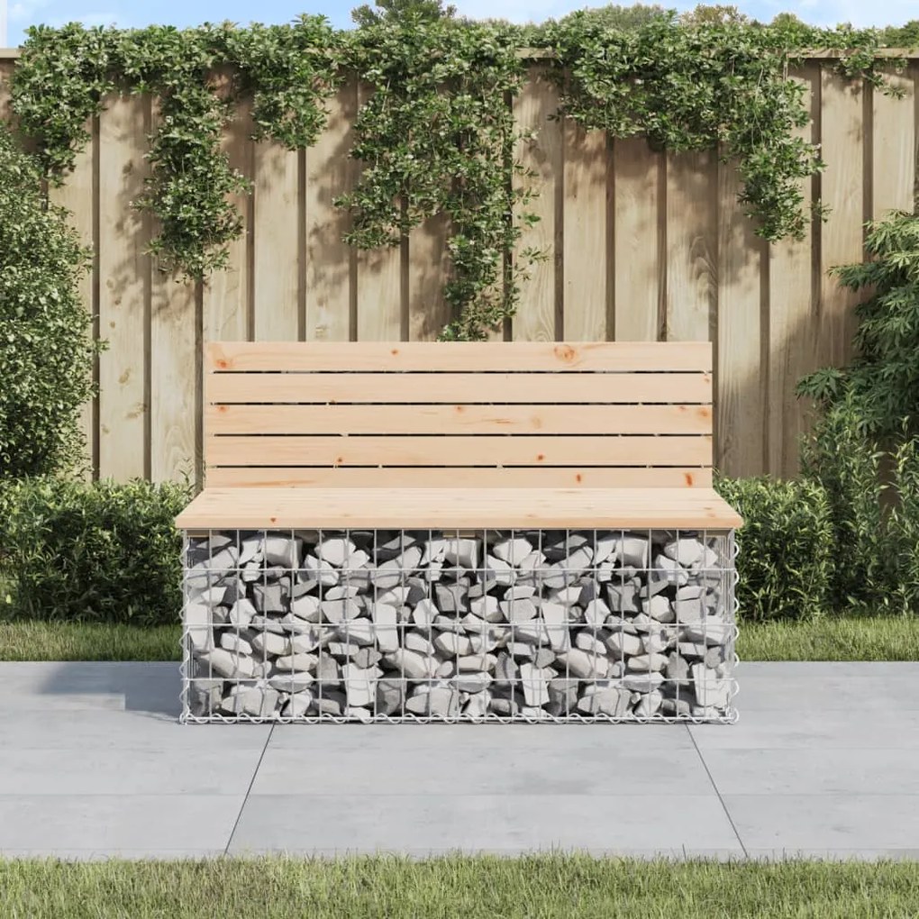 834374 vidaXL Bancă de grădină, design gabion, 103x70x65cm, lemn masiv de pin