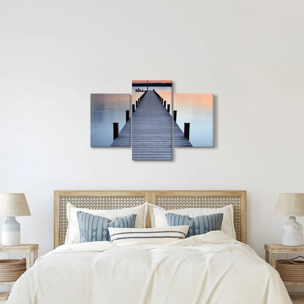 Tablou - Ponton de la Lacul Starnberger, Bavaria, Germania (90x60 cm)