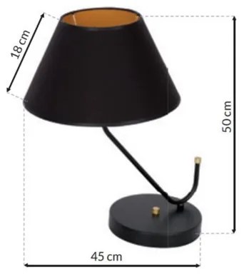 Lampă de masă VICTORIA 1xE27/60W/230V negru