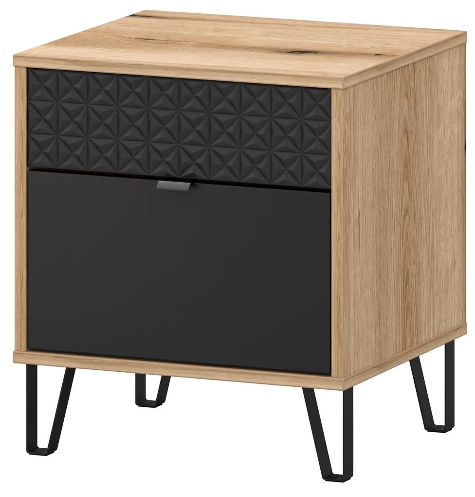Noptieră Botones (stejar evoke + negru) . 1116774