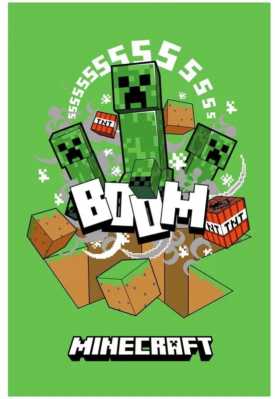 Minecraft Pătură Boom Creeper super pufoasă de polar 100*150cm