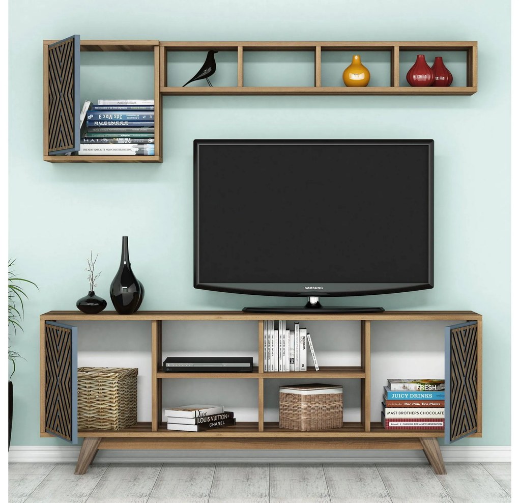 Mobilier living Inge (Nuc + albastru). 1089287