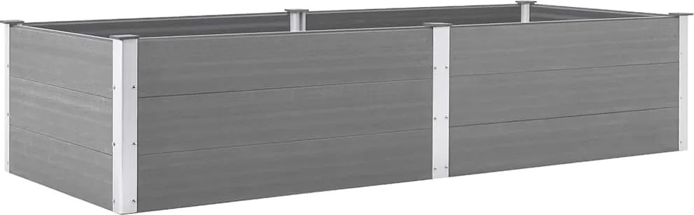 vidaXL Strat înălțat de grădină, gri, 250 x 100 x 54 cm, WPC