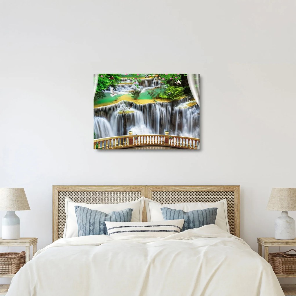Tablou - Privire la cascade magice (70x50 cm)