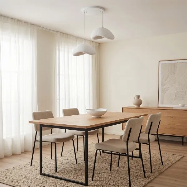 Brilagi - Lampă suspendată pe cablu WABI SABI, 2xE27/40W/230V, Ø 74 cm, albă