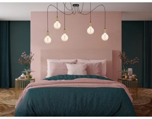 Lustră pe cablu MIROS 5xE27/60W/230V neagră/aurie