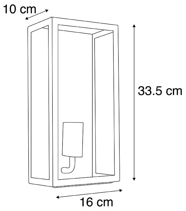 Lampă de perete inteligentă de exterior neagră, incl. WiFi ST64 IP44 - Rotterdam