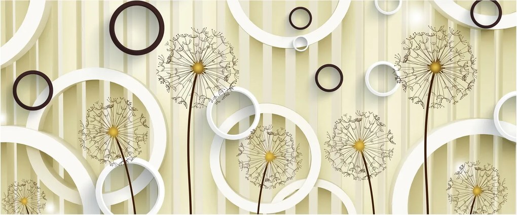Tablou abstract a păpădiei (120x50 cm)