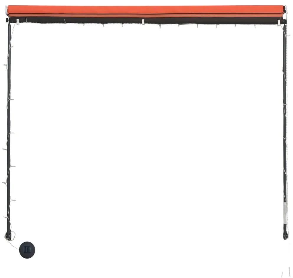 Copertina retractabila cu LED, portocaliu si maro, 350 x 150 cm portocaliu si maro, 350 x 150 cm