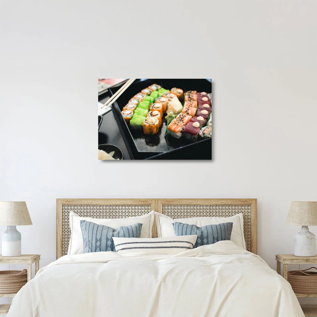 Tablou pe sticlă - Sushi (70x50 cm)