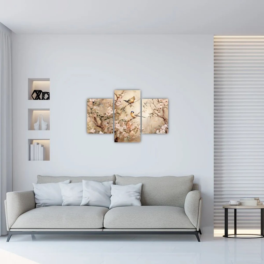 Tablou - Pictură de păsări de epocă II. (90x60 cm)