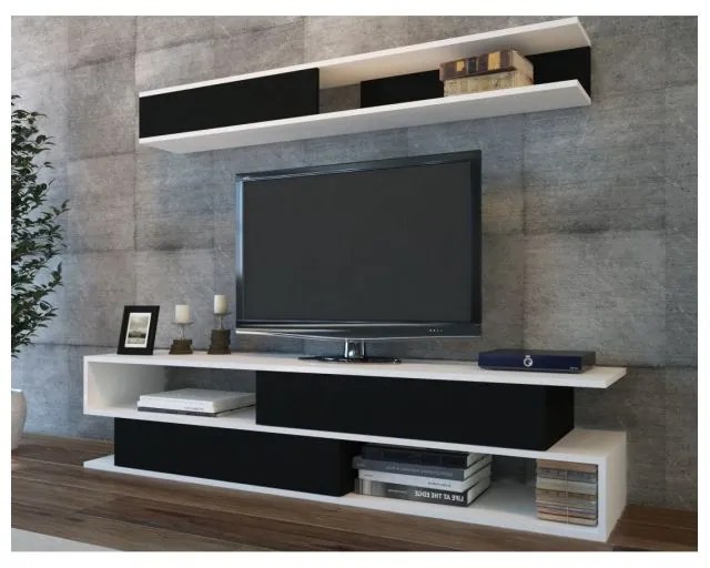 Mobila Living SIMS Negru/Alb