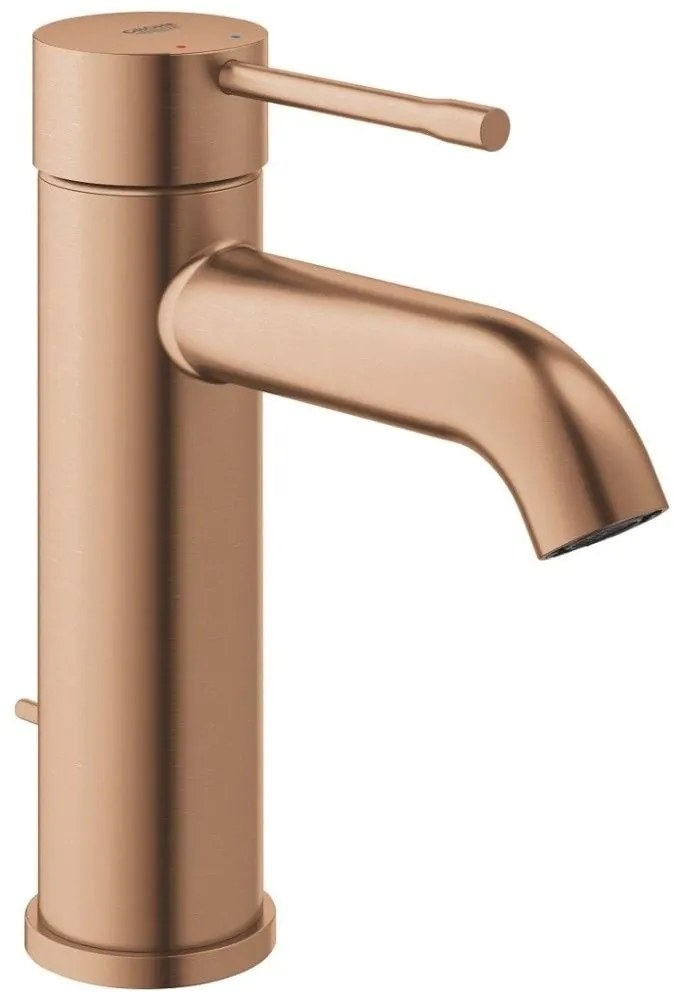 Baterie lavoar cupru mat Grohe Essence, S cu ventil pop-up