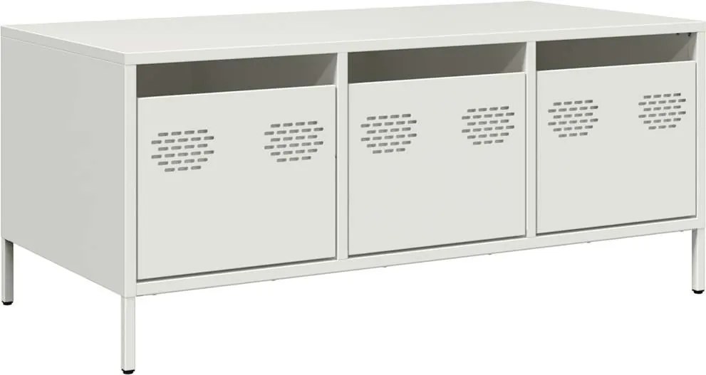 vidaXL Măsuță de cafea, negru, 101,5x50x43,5 cm, oțel laminat la rece