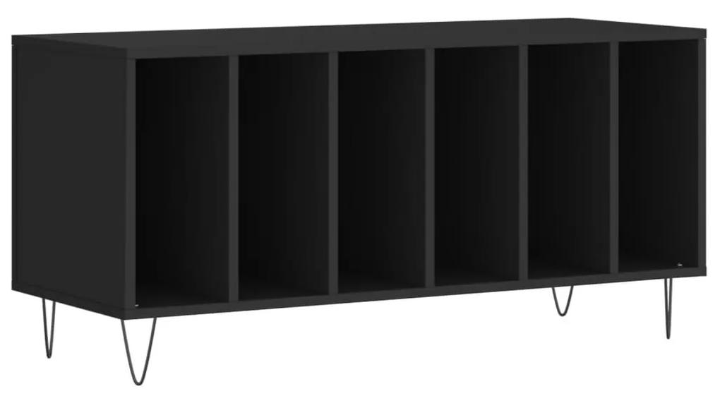 831749 vidaXL Comodă discuri, negru, 100x38x48 cm, lemn prelucrat