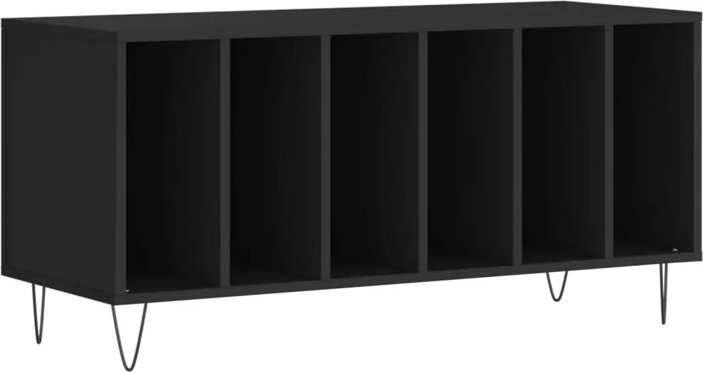 vidaXL Comodă discuri, negru, 100x38x48 cm, lemn prelucrat