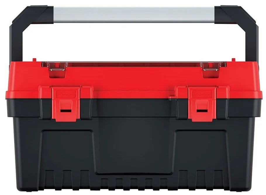 Cutie pentru scule cu maner din aluminiu 54,8 x 27,4 x 28,6 cm, compartimentari, rosu