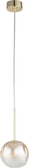 Brilagi - Lustră suspendată pe cablu VULCANO 1xG9/8W/230V Ø 15 cm auriu/bej fumuriu