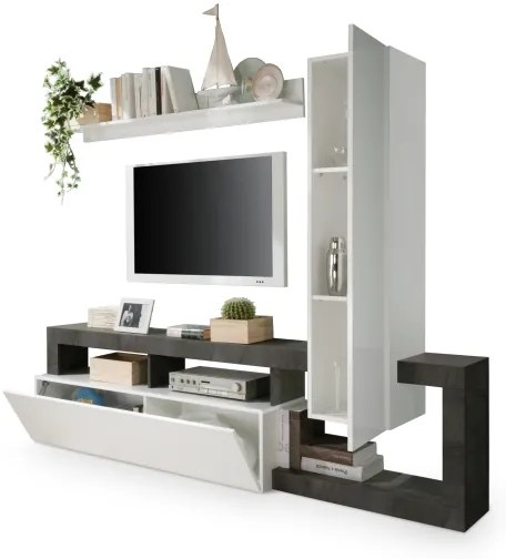 Set mobilier pentru living LENOR alb/antracit
