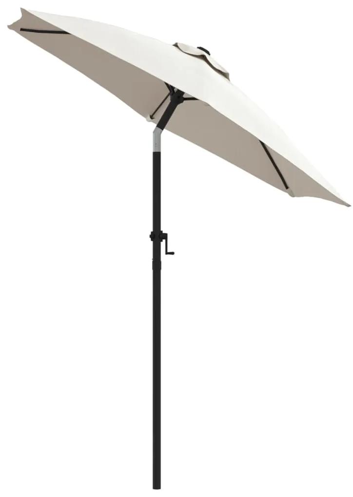 Umbrela de soare, nisipiu, 200 x 211 cm, aluminiu alb nisipiu