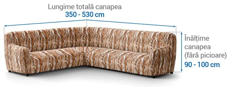 Huse bielastice OCEANO NOU cărămizii colțar (l. 350 - 530 cm)