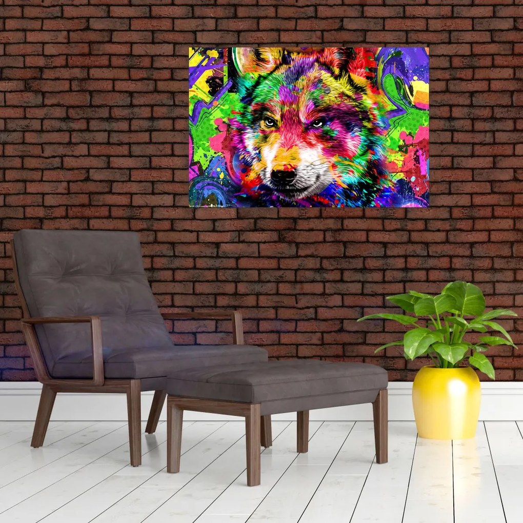 Tablou - Lupul cu graffiti (90x60 cm)