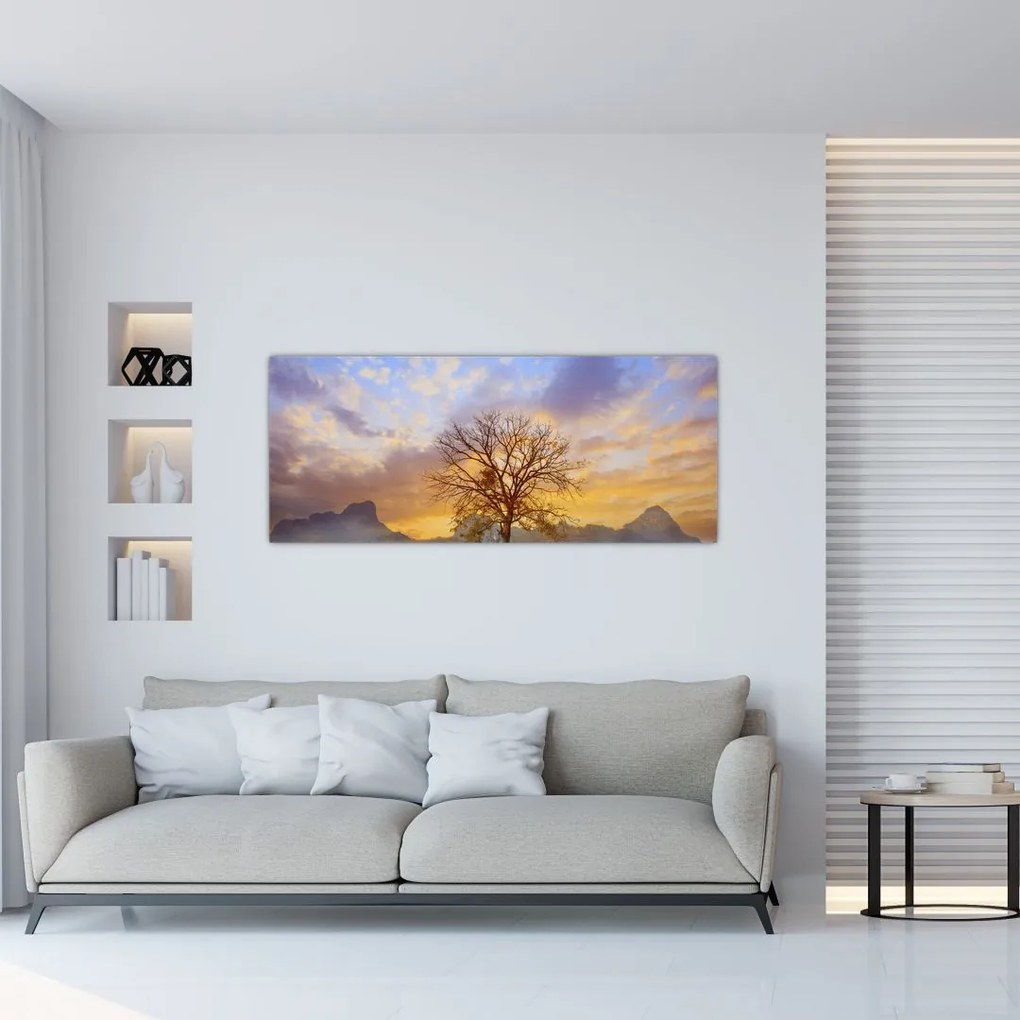 Tablou - Peisaj cu floarea soarelui (120x50 cm)