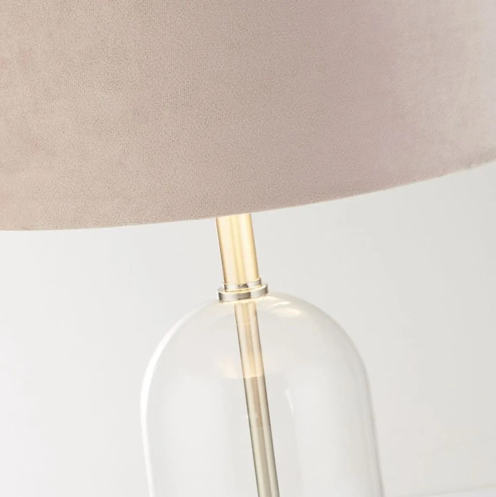 Veioza/Lampa de masa design decorativ Oxford nickel/roz