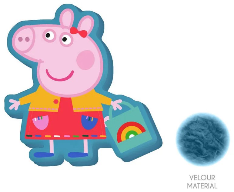 Purcelușa Peppa Shopping pernă decorativă 35 cm catifea