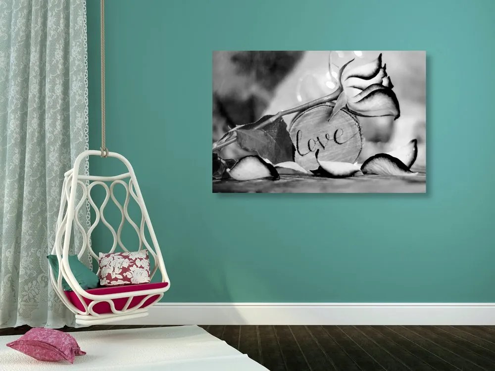 Tablou mărturisire romantică în design alb-negru Love