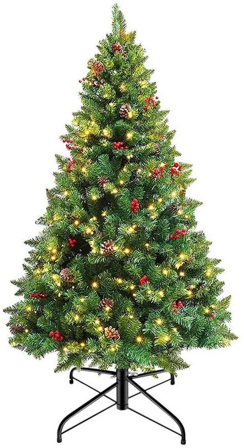 Brad artificial, cu 100 LED-uri, alb cald-120 cm