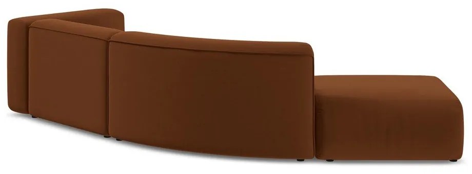 Șezlong portocaliu/maro cu tapițerie din catifea (cu colț pe partea stângă) Ekahi – Makamii