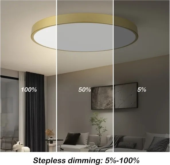 Immax NEO 07311L-LED Dimmabil plafonieră SEMPLICI 96W/230V Ø 80 cm Wi-Fi Tuya auriu + telecomandă