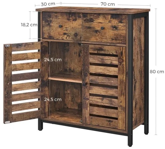 Dulap cu sertare FIRA maro/negru