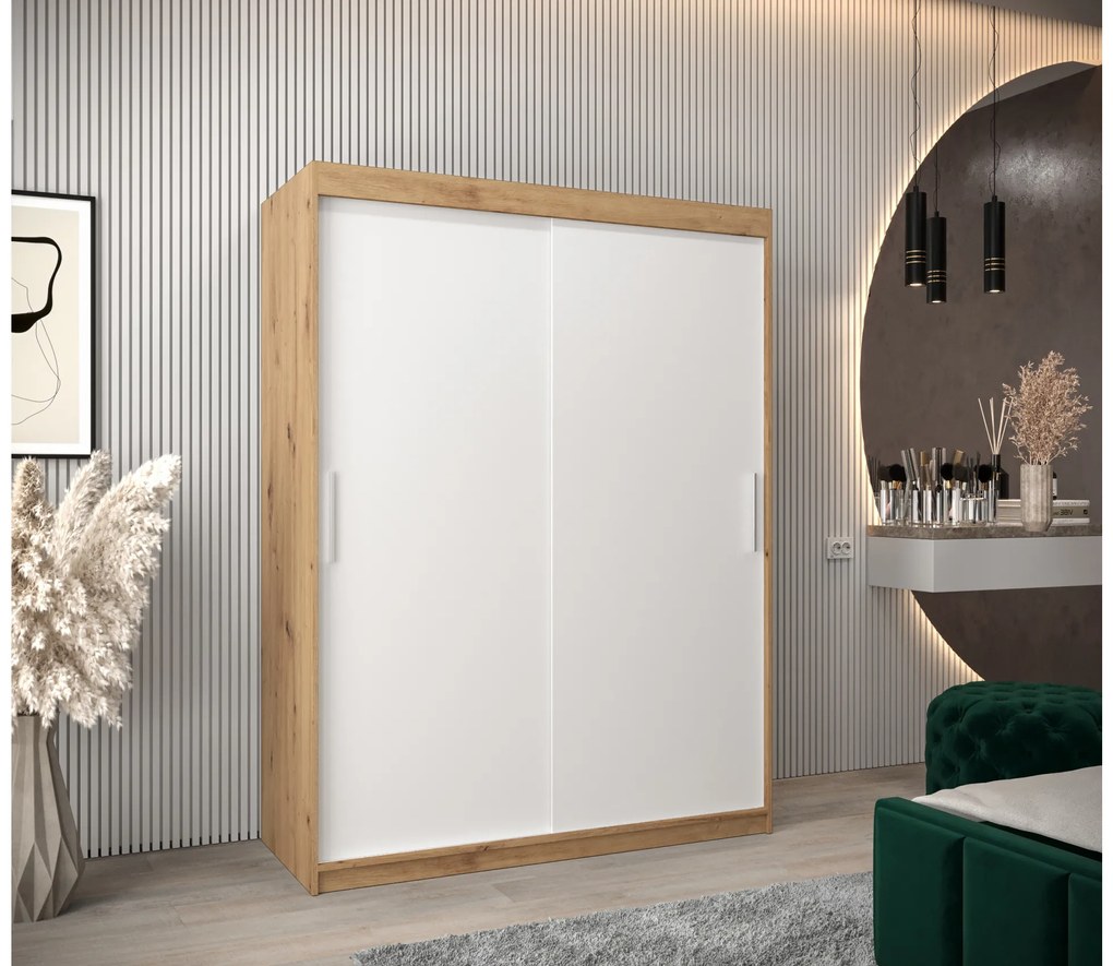 Dulap de haine 150 cm Toki (stejar artisan + alb mat). 1064825
