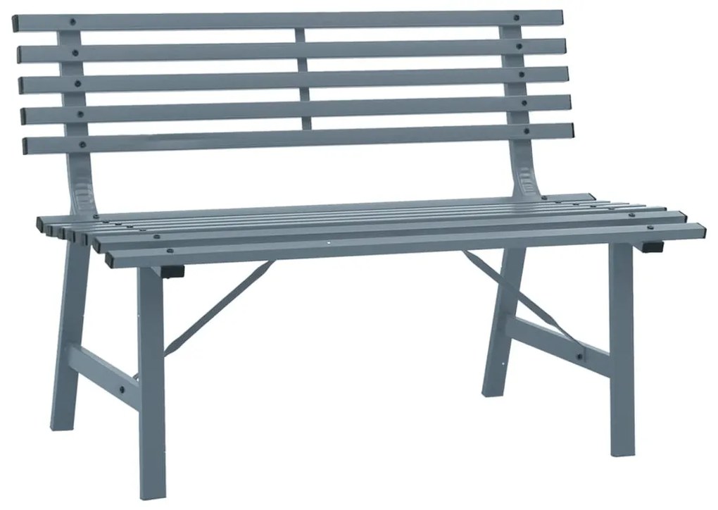 317136 vidaXL Bancă de grădină, gri, 110 cm, oțel