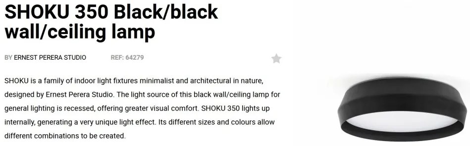 Lustra / Plafoniera LED design modern slim SHOKU 35cm negru