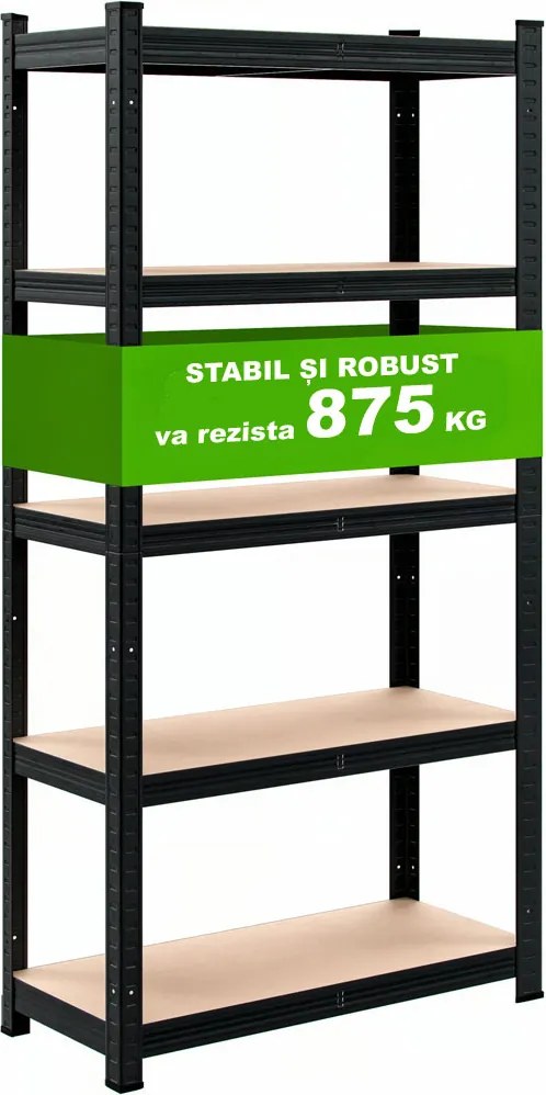 Raft cu capacitate mare HEAVY, max. 875kg, 90x40x180cm, negru Jurhan