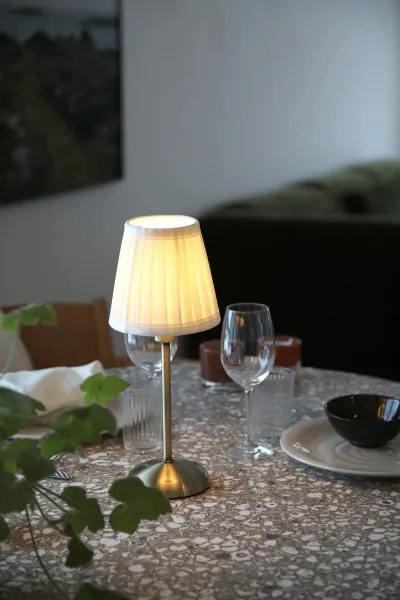 Markslöjd 109126 - Lampă de masă LED reîncărcabilă, reglabilă, ANNO 1xE14/2W/2000 mAh, alb/alamă