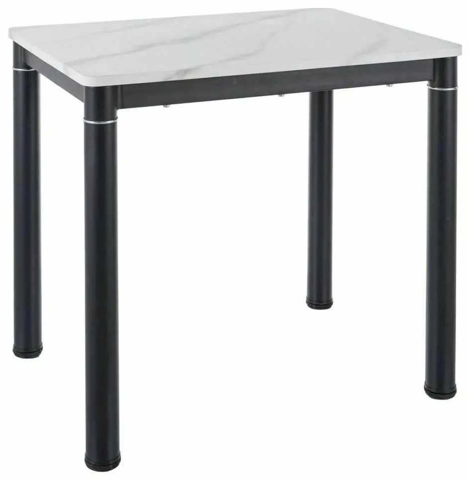 Masă de bucătărie Damar W 80 x 60 cm, marmură / negru