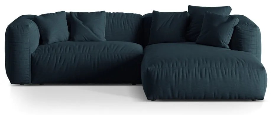 Colțar modular albastru închis (cu colț pe partea dreaptă) Martina – Micadoni Home