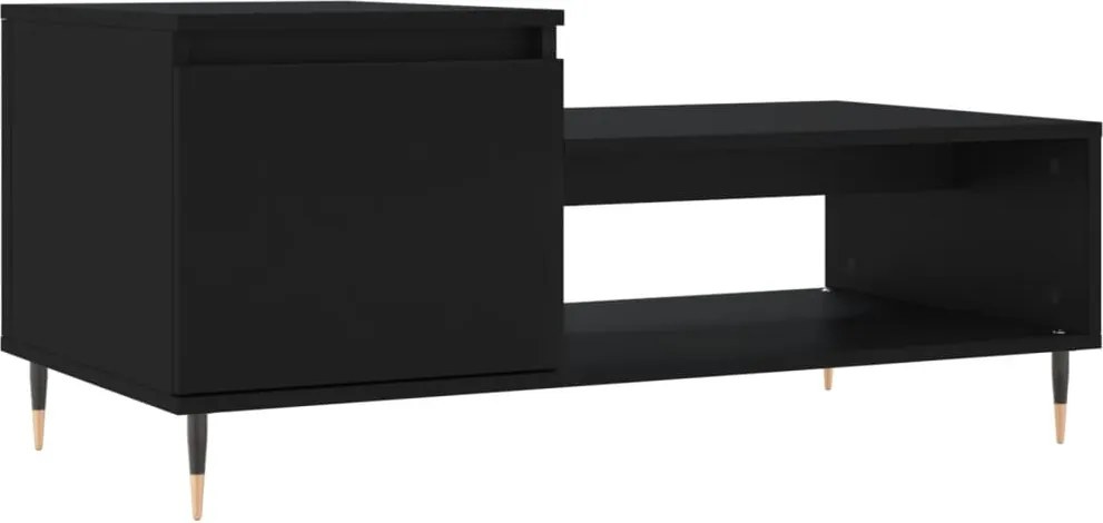 vidaXL Măsuță de cafea, negru, 100x50x45 cm, lemn prelucrat