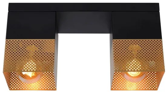 Plafonieră Lucide 21123/02/02 RENATE 2xE27/40W/230V auriu/negru