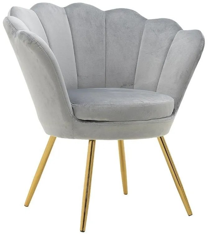 Fotoliu Grey Gold Velvet 76cm x 60cm x 80cm