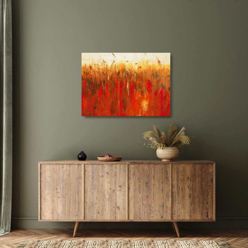 Tablou pe sticlă cu abstracție pictată (70x50 cm)
